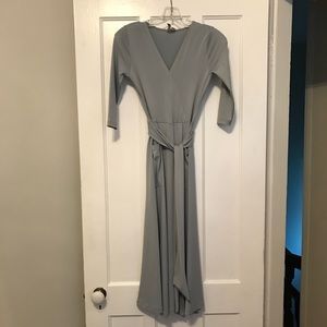 Grey/Blue Wrap Dress